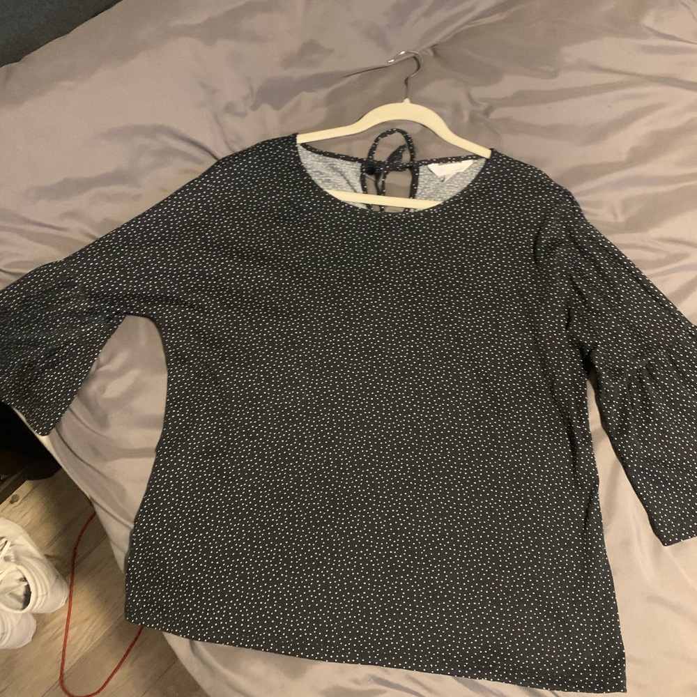 LC Lauren Conrad Polka dot bell sleeve blouse